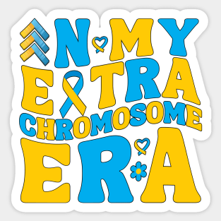 Funny In My Extra Chromosome Era Down Syndrome Awareness Day Month Women Men Boys Girls Kids Sticker